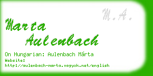 marta aulenbach business card